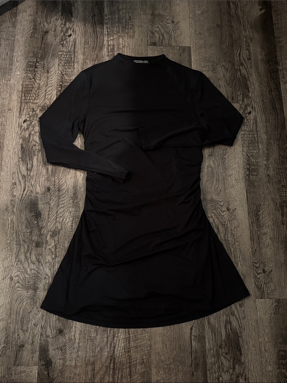 Abercrombie & Fitch Mock Neck Long-Sleeve Dress - Black - Size Large Petite